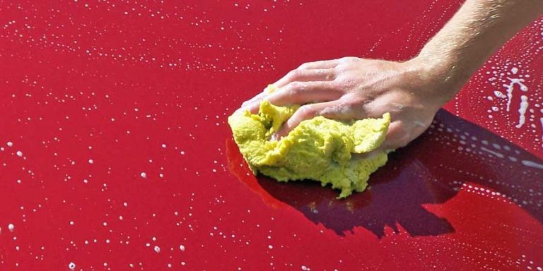 Hand washing shown here is far superior to automatic car washes.