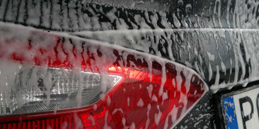 Auto covered in foam which happens for all exterior detailing packages.