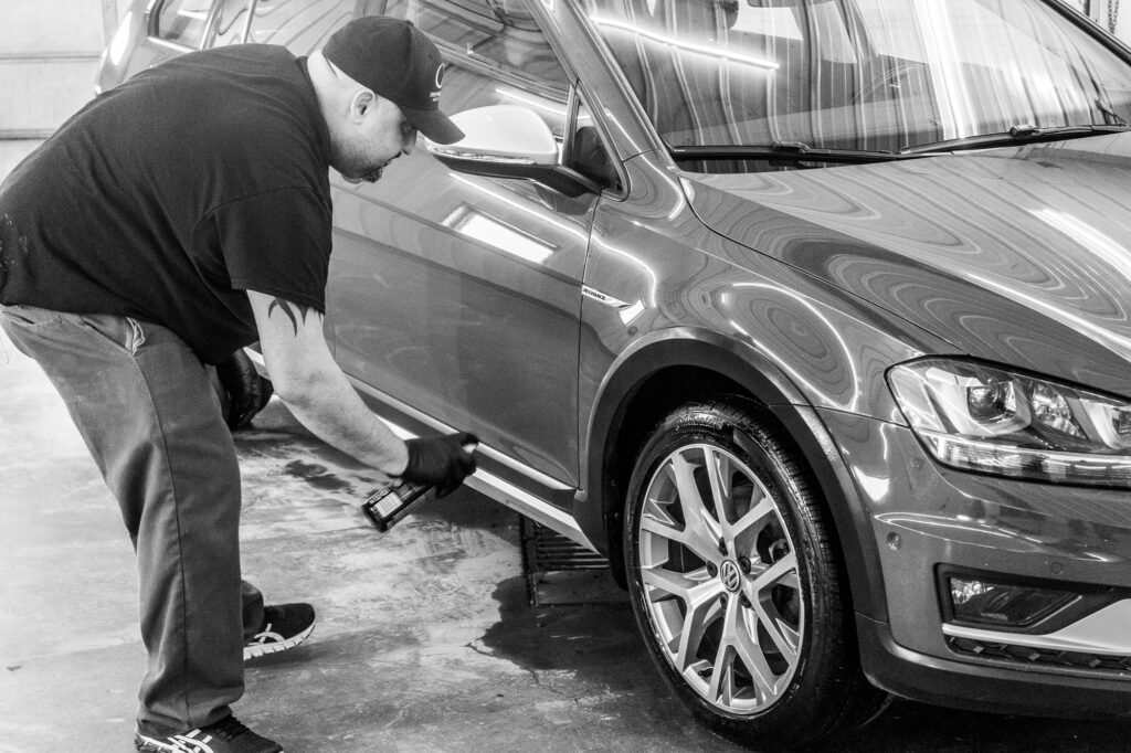 Final step in the Value package to apply trim and tire protectant.